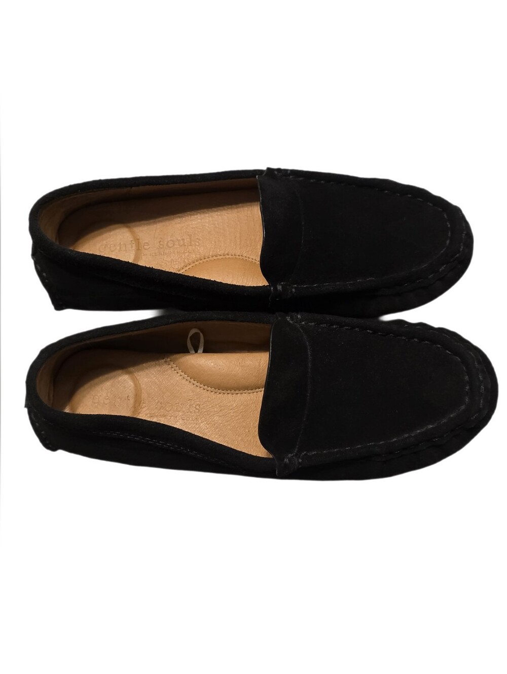 Gentle Souls Kenneth Cole Mina Suede Driver Mules Loafers Black 8.5 EUC